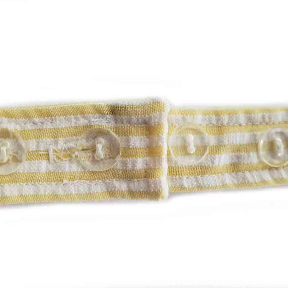 Cotton Seersucker Bow Tie Yellow White Stripe One Size Adjustable - Picture 2 of 2